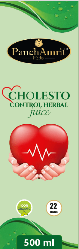 PanchAmrit Cholesto Control Herbal Juice – Ayurvedic Cholesterol & Heart Health Support | 22 Herbs, 500 ml - PANCHAMRIT HERBS