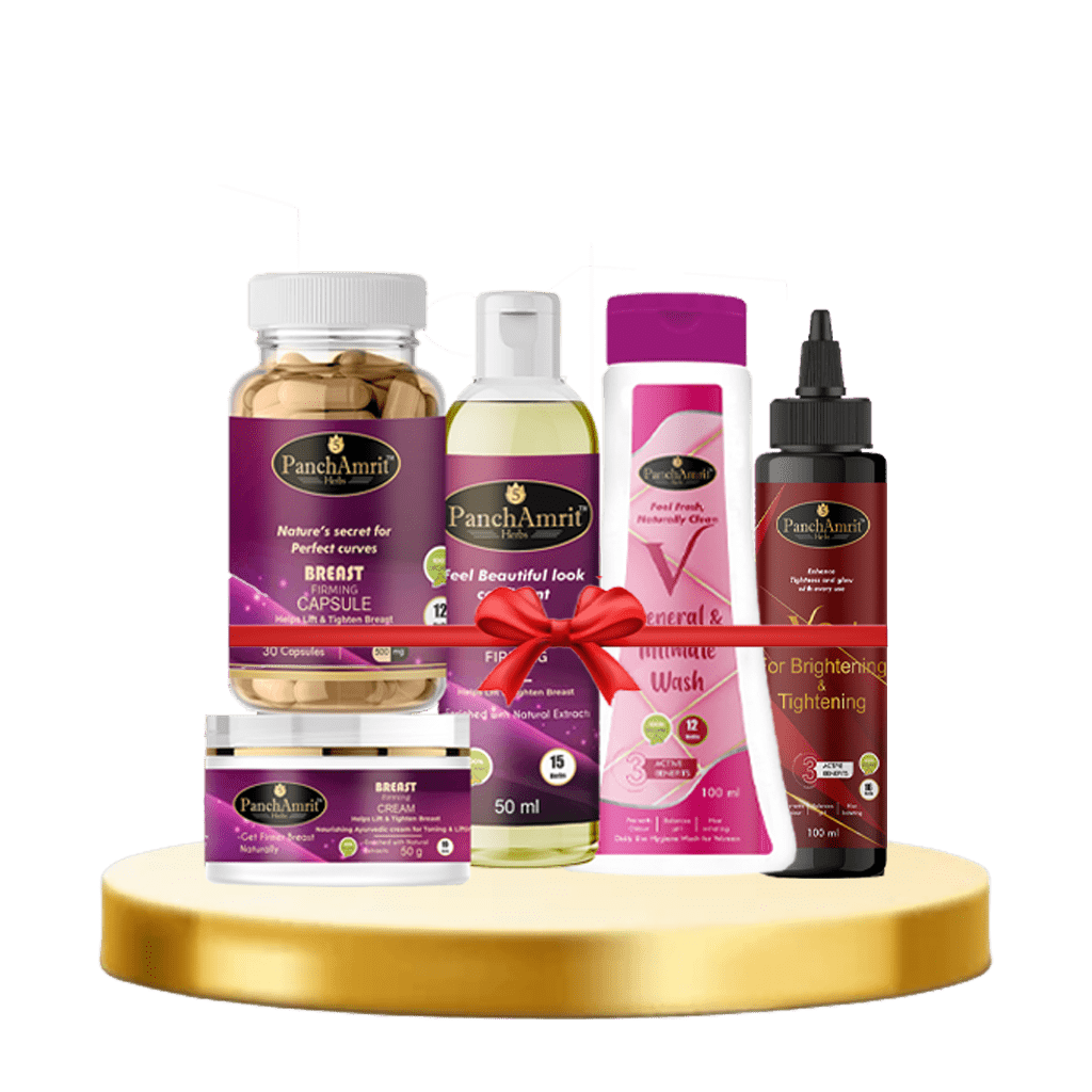 PanchAmrit Complete Breast Care & Feminine Wellness Combo – Capsules, Oil, Cream, Wash & Brightening Serum - PANCHAMRIT HERBS