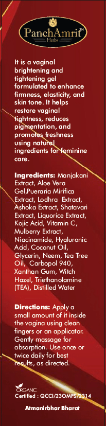 PanchAmrit V Brightening & Tightening Gel – Vaginal Firmness, pH Balance & Odour Control | 16 Herbs, 100 ml - PANCHAMRIT HERBS