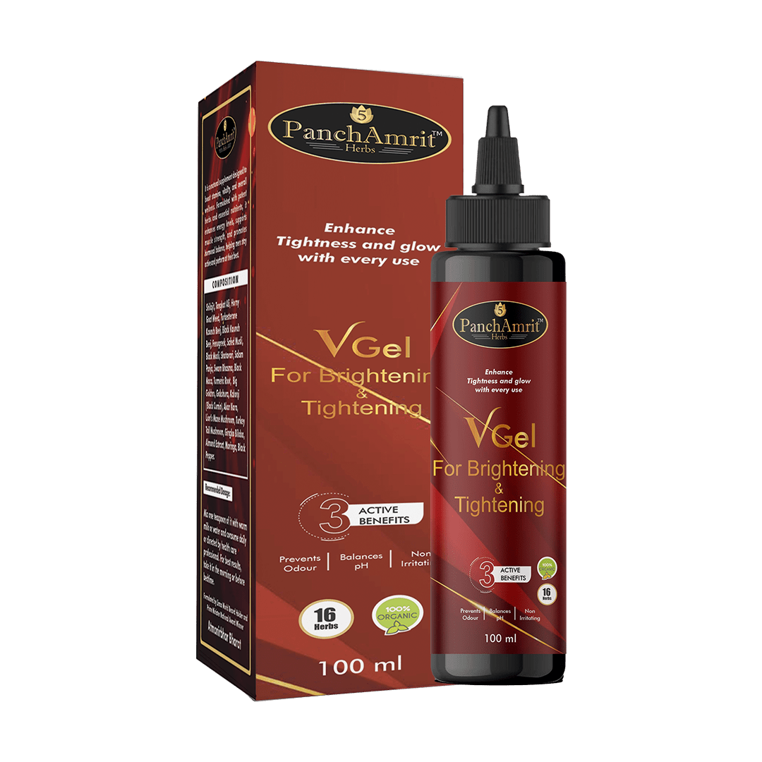 PanchAmrit V Brightening & Tightening Gel – Vaginal Firmness, pH Balance & Odour Control | 16 Herbs, 100 ml - PANCHAMRIT HERBS